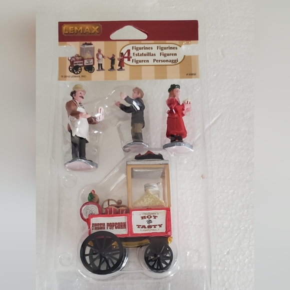 Lemax carnival popcorn stand figurines set of 3 in excellent condition - Picture 1 of 9